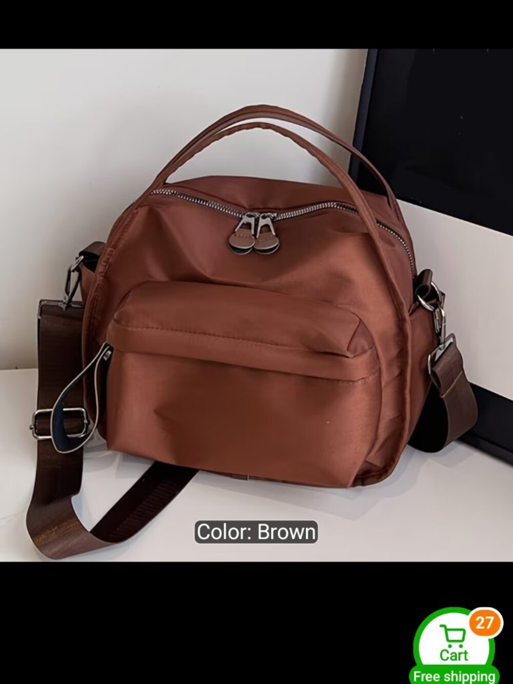 BROWN HANG BAG.